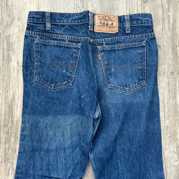 Vintage 80s Levi's 517XX Orange Tab Bootcut Denim Jeans Size 34X33 - Picture 2 of 6